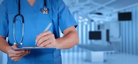 Doctor treating varicose veins on legs